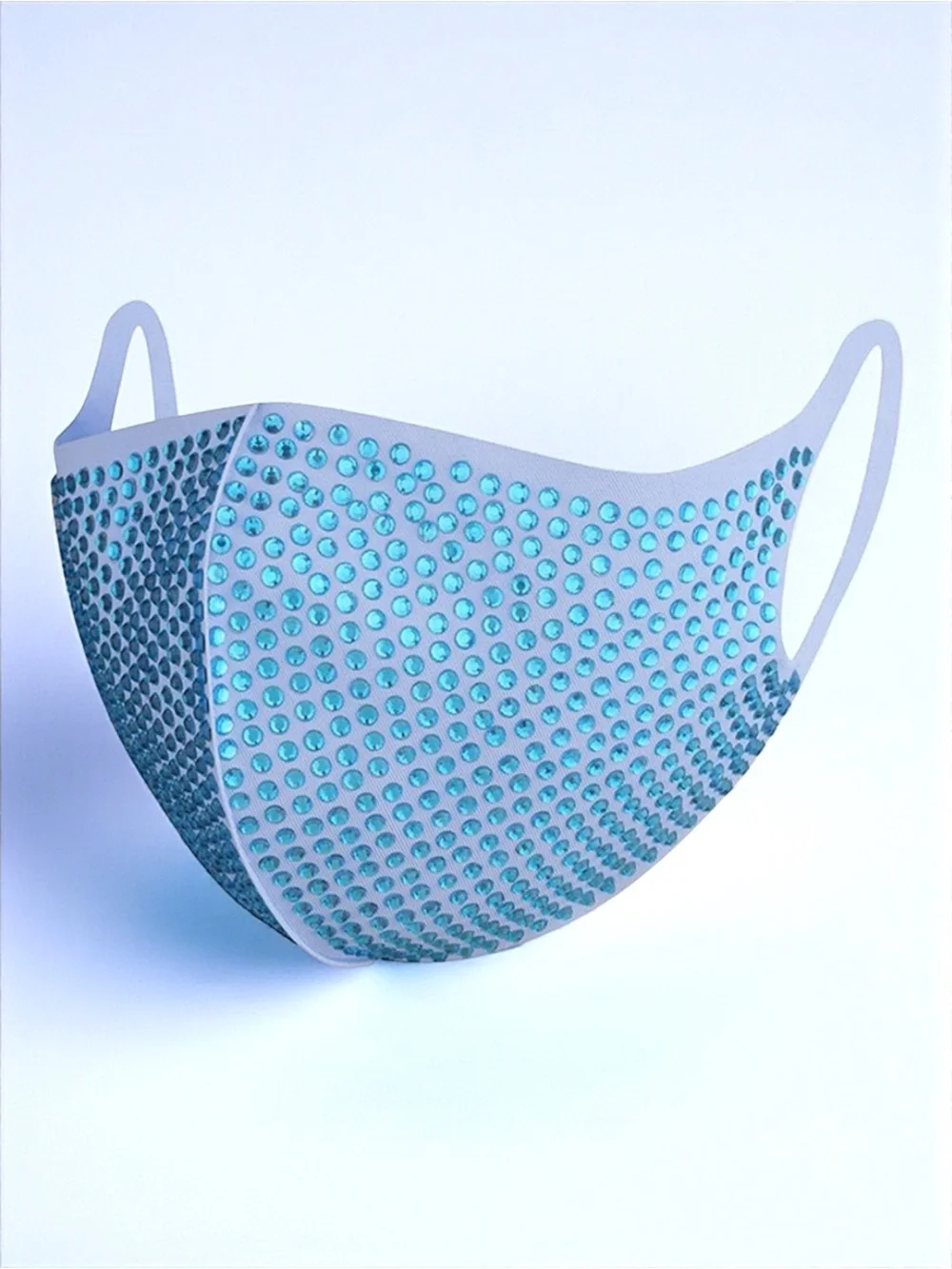 Blue Rhinestone Face Mask | Reusable Sparkly Crystal Glam Mask NWT Sealed